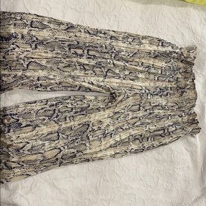 Snakeskin paper bag pants